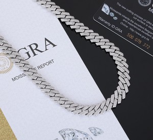 Collier chaîne à maillons de 16 mm pour homme en argent 925 avec moissanite, design de créateur, style hip-hop, bijou de luxe glacé, cadeau pour homme, tendance - Product Image 6