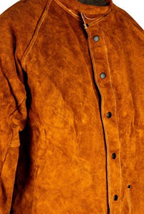 Best Selling Plus Size Breathable Welding <b>Jacket</b> Cow Hide Leather with Stand Collar for Spring Season - Product Image 6