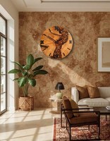 Reloj de Pared Colgante de Cuarzo Art Deco con Diseño de Río de Ámbar Báltico, Recién Llegado, con Agujas de 12 Horas, Hecho a Mano con Madera y Resina, Regalo de Boda