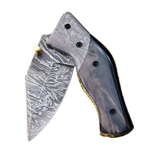 มีดทำมือคุณภาพสูงจากเหล็กดามัสกัส สำหรับกิจกรรมกลางแจ้ง ใบมีดแบบ Fixed Blade ด้ามไม้ พร้อมปลอกหนัง เหมาะสำหรับการล่าสัตว์ ตั้งแคมป์ เดินป่า และการผจญภัย - Product Image 4