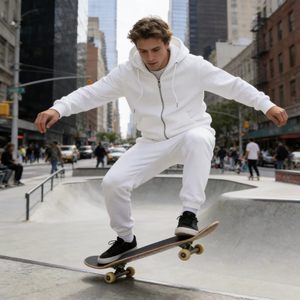 Spot Wholesale Oversized Casual Unisex <b>Zip</b> <b>Hooded</b> Jacket Sweatpants Tracksuit Adults Spring Eco-Friendly 100% Polyester Jogging - Product Image 4