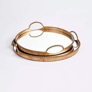 Classic Design Metal Frame <b>Mirror</b> Serving Tray For Wedding Party Table Centerpiece Decorative Display - Product Image 1