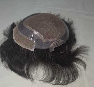 Prothèse capillaire pour hommes à la plus faible densité, patch de cheveux blancs pour hommes, boutique en ligne Alibaba, cheveux humains bruts taupe pour hommes, fabriqué au Bangladesh - Product Image 2