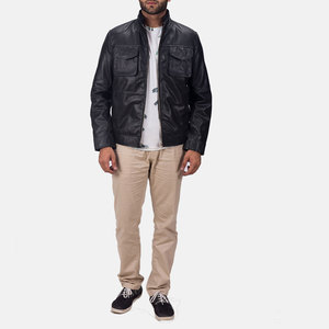 High Quality ODM OEM Customized Casual Men's Genuine <b>Leather</b> Dyed Bomber <b>Jacket</b> Waterproof Windproof Faux Fur Lined <b>Winter</b> - Product Image 5