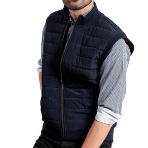 Chaqueta sin mangas de poliéster con cuello alto y cremallera de alta calidad para hombre, con logotipo personalizable, servicios OEM al por mayor - Product Image 1