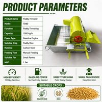 Décortiqueuse de riz à moteur essence Backbone pour petites exploitations agricoles, prête pour le champ, modèle TD80
