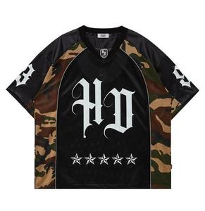 Maillot de football américain rétro streetwear, coupe courte, 100 % polyester, sublimation personnalisée, séchage rapide, respirant, maille, coupe ample - Product Image 5