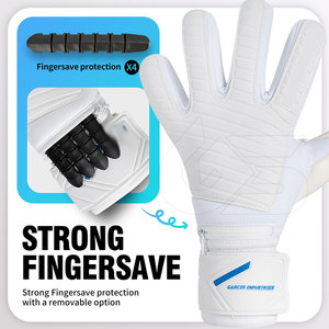 Gants de gardien de but de football antidérapants et imperméables pour l'extérieur avec sangle de poignet réglable en cuir durable - Meilleures ventes - Product Image 2
