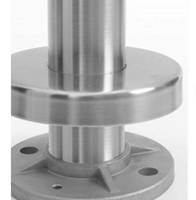 Poteau d'angle moderne en acier inoxydable pour garde-corps en verre, angle précis de 90 degrés pour applications de virage et d'atterrissage