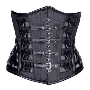 Corsets pour femmes, sexy, gainants, modernes, en cuir et brocart, pour grandes tailles, respirants - Product Image 1