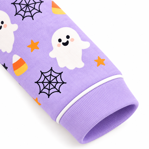 Pyjama unisexe à manches longues avec col Peter Pan et fermeture à boutons pour bébé, pyjama imprimé doux pour Halloween - Product Image 5