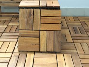 Baldosas de Madera de Acacia Modernas, Resistentes al Agua, con Acabado Cepillado, 300x300mm, con Veteado de Madera, para Uso en Exteriores, Jardín, Terraza, Patio Trasero - Product Image 3