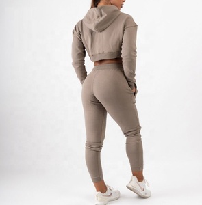 ชุดเสื้อกันหนาวมีซิปสำหรับผู้หญิง,ชุดเสื้อฮู้ดพร้อมกางเกงผ้าฟลีซ - Product Image 4