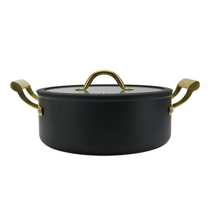 Casserole de luxe antiadhésive avec revêtement renforcé au titane, cœur en aluminium de qualité supérieure, couvercle en verre trempé et poignée confortable - Product Image 1