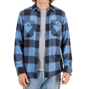 Services personnalisés disponibles, chemises en flanelle à carreaux pour hommes, tendance 2024 - Product Image 1