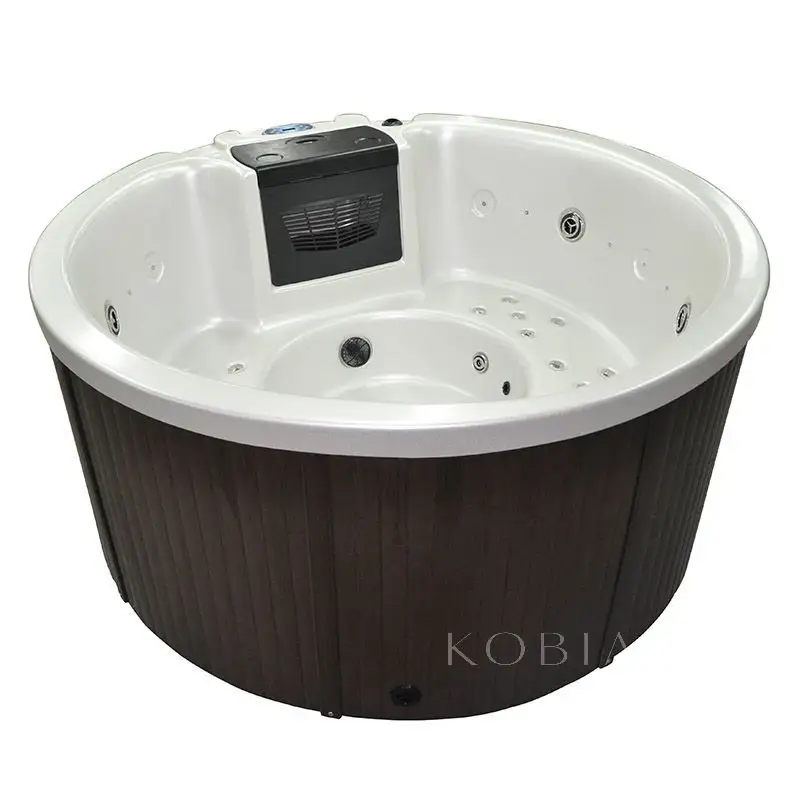 1.9M Ronde Bad Hotel Led Jet Massage 5 Persoon Outdoor Houten Hot Tub Whirlpool