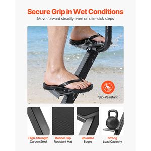 Scaletta a 3 gradini in acciaio al carbonio per rimorchio barca, resistente, con impugnatura antiscivolo e 3 opzioni di montaggio - Ricambi e accessori - Product Image 4