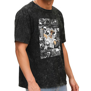 Camisetas Personalizadas con Estampado DTG, 100% Algodón Tejido, Estilo Vintage, Holgadas, Desgastadas, Hip Hop, Lisas, de Alta Calidad, Lavado Ácido, 220 GSM - Product Image 4