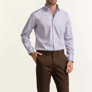 Chemises habillées d'été 2026 pour hommes, coupe ajustée, col rabattu, poignets boutonnés, 100 % coton, écologiques, douces, respirantes et à séchage rapide - Product Image 1