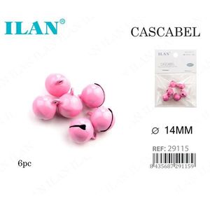 ILAN Cascabel Rosa Chiaro 14mm 6pz per Perline da Abbigliamento - Product Image 1