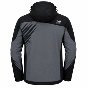 Custom Men <b>Hooded</b> Softshell Jacket Waterproof Windproof Outdoor Sports Full <b>Zip</b> Printed OEM Logo Wholesale Tactical Workwear - Product Image 2
