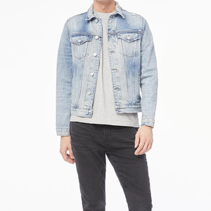 Wholesale Casual Winter Streetwear <b>Funky</b> Slim Fit Ripped Denim Jean Jackets for Men - Product Image 2