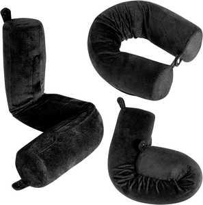 Almohada de viaje para el cuello para niños y adultos, espuma viscoelástica plegable para avión, coche, dormir, cómodo soporte Cervical portátil - Product Image 2