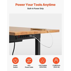 Banc de travail en bois de chêne réglable de 60 x 24 pouces, capacité de 2000 livres, table de travail en bois massif robuste pour garage, atelier, bureau à domicile - Product Image 5