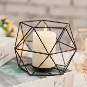 Luxury Hollow Out Geometric Iron Candle Holder 3D Metal Wire <b>Tealight</b> Stand Industrial Votive <b>Lantern</b> for Party Event Decoration - Product Image 1