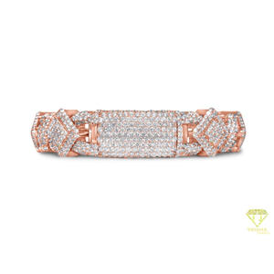 สร้อยข้อมือเพชรโมอิสซาไนต์เงินแท้ 925 พรีเมียม ประดับด้วยลิงค์ทรงกลมแบบเต็มเม็ดและดีไซน์ตรงกลางรูปทรงเรขาคณิต - Product Image 3