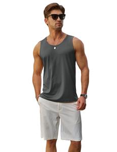 เสื้อกล้ามถักลำลองสำหรับผู้ชาย ผ้าเนื้อนุ่ม ระบายอากาศได้ดี ให้ความรู้สึกเย็นสบาย กระชับพอดีตัว สัมผัสนุ่มเบา ยืดหยุ่นได้ ใส่ได้ทุกวัน - Product Image 1