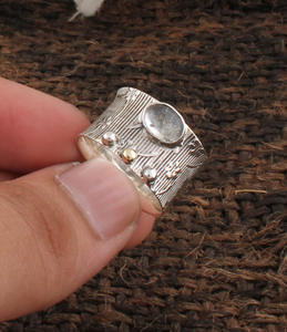 925 <b>Sterling</b> <b>Silver</b> Turquoise Classic Bezel <b>Set</b> Band <b>Ring</b> for Women Stackable Minimalist Party Jewelry Wholesale - Product Image 5