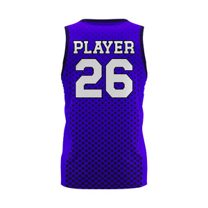 Camiseta de Baloncesto Ultra Cómoda, Cuello en V, Sin Mangas, Sublimada, Absorbe la Humedad, Patrón Geométrico Morado, Unisex para Adultos - Product Image 6
