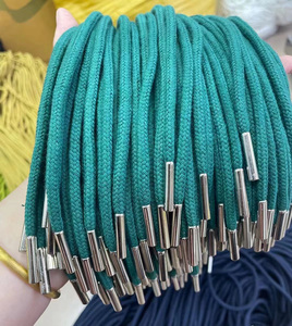 Custom Printed Shoe <b>Laces</b> Cord Lanyard Strings <b>Elastic</b> Band Custom Cotton Braid Drawstring Cord With Tips Colored Cotton - Product Image 3