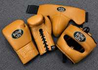 Gants de boxe en cuir de vachette véritable de style mexicain, de haute qualité, les plus vendus, avec protection nasale et protège-cou, sans lacets, pour la boxe.
