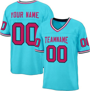 เสื้อฟุตบอลอเมริกันแบบยูนิเซ็กซ์รุ่นใหม่ล่าสุด พิมพ์ลายแบบซับลิเมชั่น ระบายอากาศได้ดี มีไซส์พลัส พร้อมปักชื่อและหมายเลข แขนสั้น สีแดงน้ำเงิน - Product Image 6
