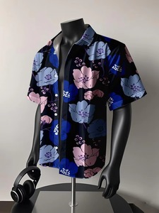 Men Tropical Hawaiian Beach <b>Shirt</b> Custom Design Short Sleeve <b>Button</b> Up Summer Vacation <b>Shirt</b> OEM ODM Wholesale Supplier - Product Image 3