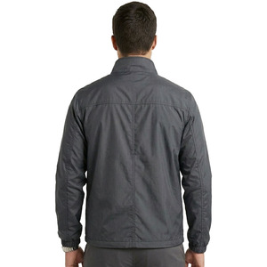 Windproof Zipper <b>Jacket</b> Casual Stand Collar Solid Color Polyester Material Autumn Season <b>Lightweight</b> Outdoor Wear - Product Image 2
