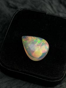โอปอลไฟเอธิโอเปียธรรมชาติ รูปทรงลูกแพร์ แบบคาโบชอง หลายสี ประกายสวยงาม พลอยหลวม ไม่ผ่านการปรับแต่ง สำหรับทำเครื่องประดับ - Product Image 2