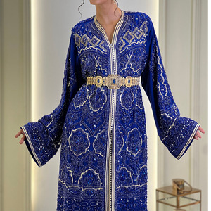 Kaftan de mariée marocain perlé, mode de mariage traditionnelle, fabricant en gros, kaftan de mariée marocain en satin de qualité supérieure - Product Image 1