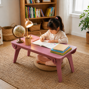 Mesa Infantil de Madera, Diseño Cuadrado, Estilo Escandinavo, Resistente para Bebés y Niños - Product Image 4