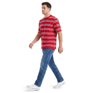 Striped Crew Neck Short Sleeve T-<b>Shirt</b> Casual Everyday Comfortable Regular Fit Unisex Summer Streetwear Breathable Lightweight - Product Image 1