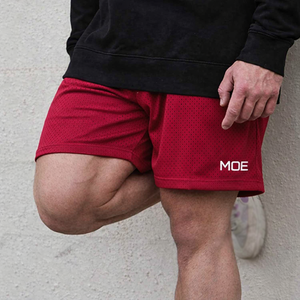 Shorts de sport pour hommes en mesh, taille élastique avec cordon de serrage, légers, pour entraînement fitness, vêtements de sport personnalisés, fabrication OEM - Product Image 6