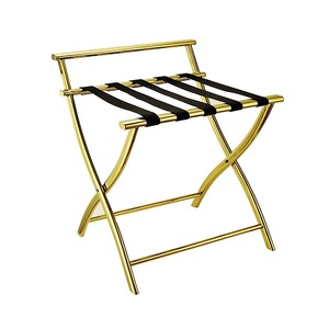 Porte-bagages en acier inoxydable poli et doré Porte-valise de taille et de forme personnalisées pour la décoration intérieure - Product Image 1