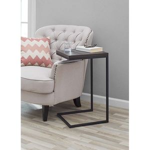 Contemporary C-Shape Metal End Table with Espresso/Black Finish Handcrafted Brass Nesting <b>Side</b> Table for Living Room Home Bar - Product Image 1
