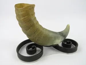 Stylish Polished Double Wall Eco-Friendly Buffalo Horn Viking <b>Drinking</b> Horn with <b>Stand</b> for Home & Outdoor Use - Product Image 4