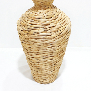 Handwoven Water <b>Hyacinth</b> <b>Vase</b> Round Bohemian Style Tabletop Floral Display Decorative Craft - Product Image 5
