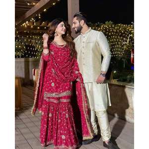 Conjunto Elegante de Top y Pantalón con Dupatta para Fiesta, Talla XL - Product Image 4