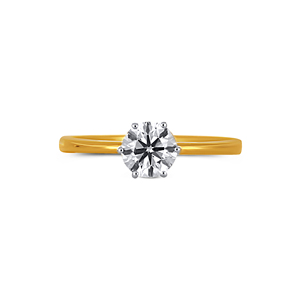 Bague solitaire en diamant Lucid Love, le Dôme d'Or de la Grandeur Scintillante, en or jaune 18 carats, couronnée d'un diamant brillant - Product Image 3