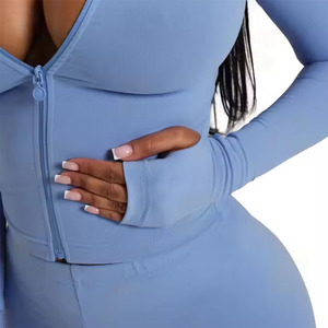Women's High Quality Plaid Pattern <b>Yoga</b> Top Quick-Drying Leggings Breathable Three-Piece Plus Size Set Long Waist Half Seamless - Product Image 3